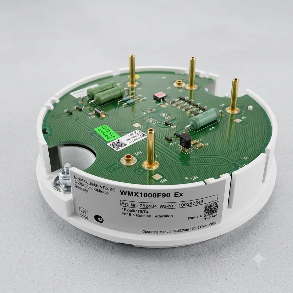 Minimax Heat Detector Internal PCB Angle View