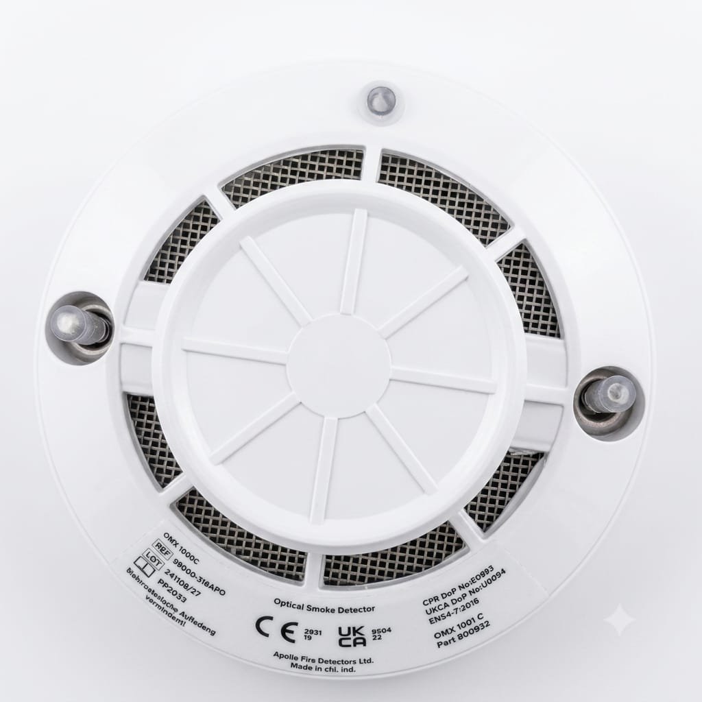Optical Smoke Detector 1001 CE front top view for fire alarm systems