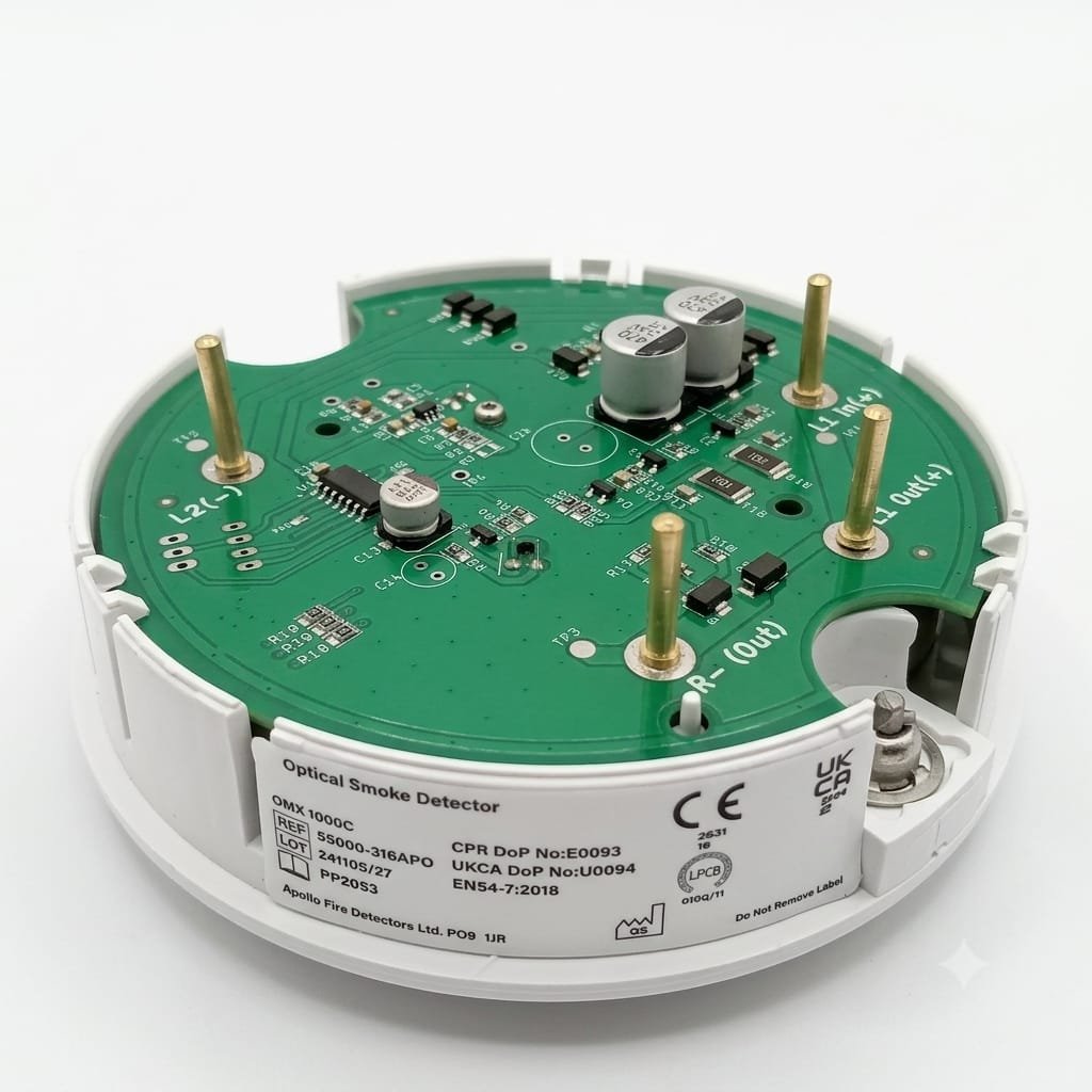 Optical Smoke Detector 1001 CE Internal PCB Angle View